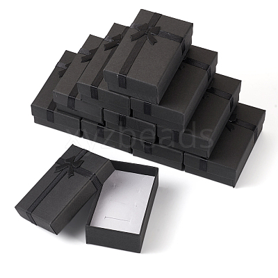 Rectangle Paper Jewelry Gift Boxes with Bowknot LS-CON-TAC0010-79A-1
