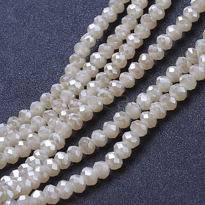 Electroplate Glass Beads Strands EGLA-A034-J2mm-Y03-1