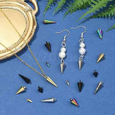 24Pcs 12 Styles 304 Stainless Steel Pendants STAS-FS0002-24-1