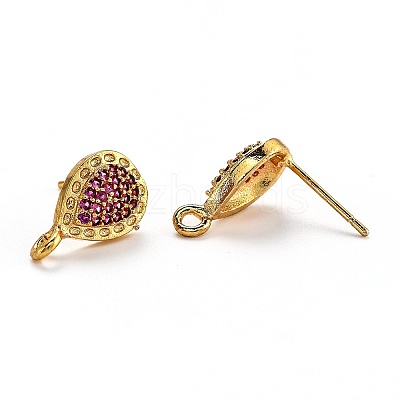 Brass Stud Earring Findings KK-G398-07A-G-1