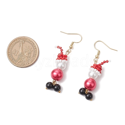 Glass Seed Beads Dangle Earrings EJEW-MZ00504-01-1