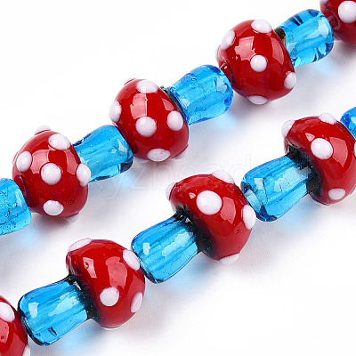 Handmade Lampwork Beads Strands LAMP-N024-09D-1