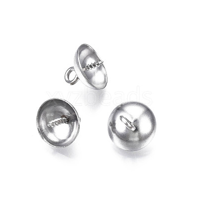 Non-Tarnish 304 Stainless Steel Cup Peg Bails Pendants STAS-S057-59B-P-1
