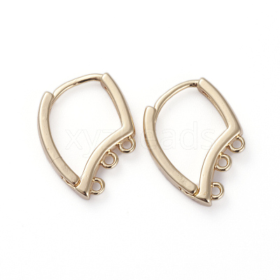 Brass Huggie Hoop Earring Findings KK-K379-04G-1