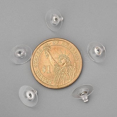Brass Bullet Clutch Bullet Clutch Earring Backs with Pad KK-C3213-S-1