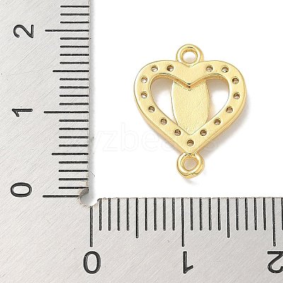 Rack Plating Brass Micro Pave Clear Cubic Zirconia Religion Heart Virgin Mary Connector Charms KK-L224-099G-03-1