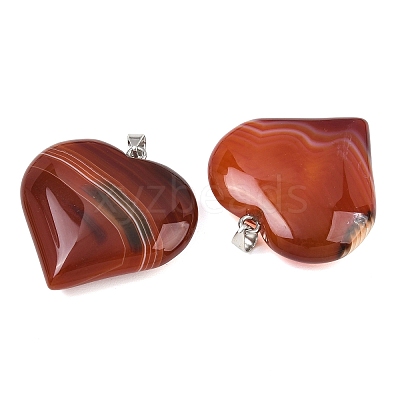 Natural Banded Agate Pendants GG-K002-04W-1