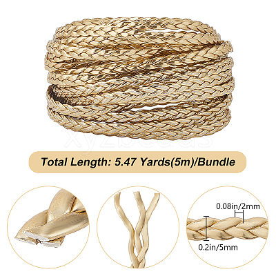 Flat PU Leather Braided Cord OCOR-WH0086-87B-01-1
