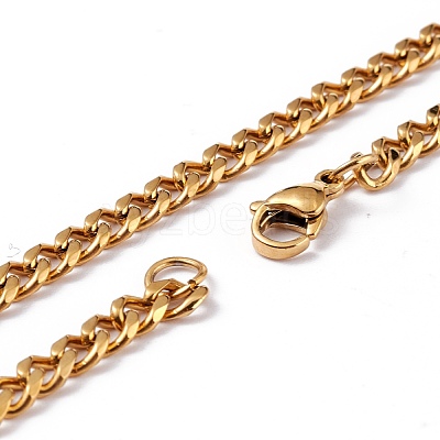 Men's PVD Vacuum Plating 304 Stainless Steel Curb Chain Necklaces NJEW-I248-06A-G-1