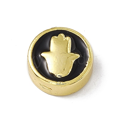 Real 18K Gold Plated Brass Enamel Beads KK-F814-05G-03-1