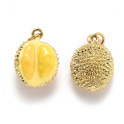 Brass Enamel Pendants KK-O140-04G-1