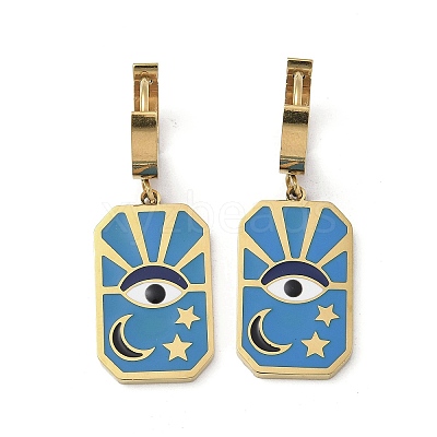 304 Stainless Steel Enamel Hoop Earrings for Women STAS-Z105-01G-04-1