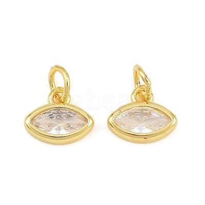 Brass Pave Cubic Zirconia Charms CU-CBA3D67-11G-1