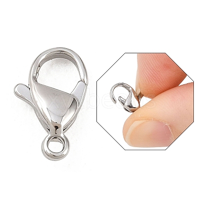 Tarnish Resistant 316 Surgical Stainless Steel Lobster Claw Clasps STAS-316-FL12A-1