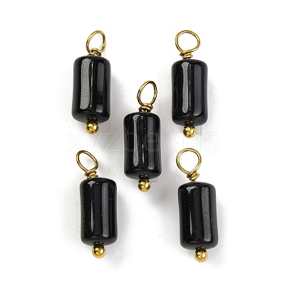 Natural Obsidian Cloumn Pendants STAS-H221-04G-08-1