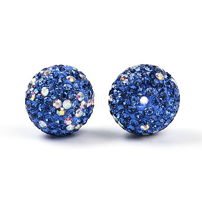 Polymer Clay Pave Rhinestone Beads RB-T018-01B-1