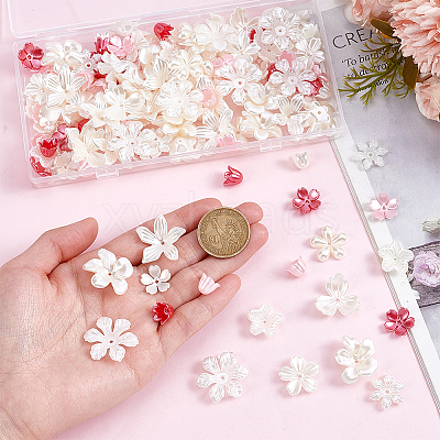 140Pcs 14 Colors Resin Bead Caps RESI-AR0001-56-1