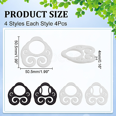 16Pcs 4 Styles Plastic Buckles FIND-WR0012-74-1