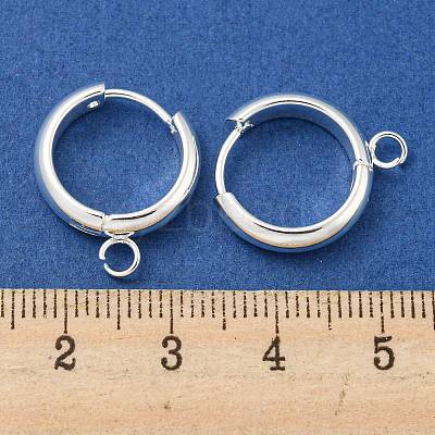 201 Stainless Steel Huggie Hoop Earring Findings STAS-P283-01W-S-1