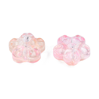 Transparent Spray Painted Glass Beads GLAA-N035-029-G03-1