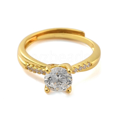 Clear Cubic Zirconia Adjustable Rings RJEW-L120-018G-05-1