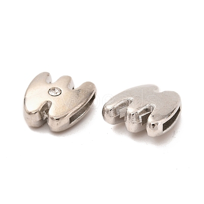 Letter Slider Beads for Watch Band Bracelet Making LS-ALRI-O012-W-NR-1