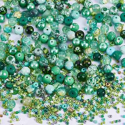 2 Bag Glass Round Beads Set JX547K-1