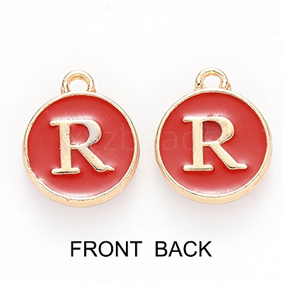 Golden Plated Enamel Alloy Charms ENAM-SZ0001-26C-R-1