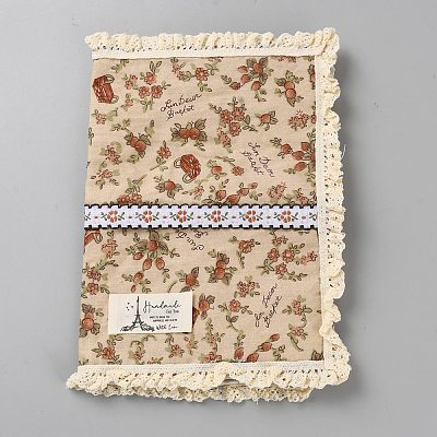 Flower Printed Polyester Scrapbook Fabric Protective Case DIY-WH20002-99-1