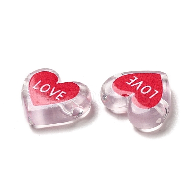 Printed Transparent Acrylic Beads OACR-P017-B04-1