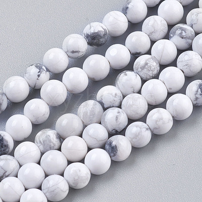 Natural Howlite Beads Strands TURQ-G091-8mm-1