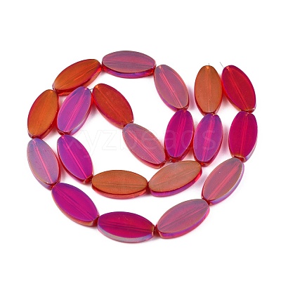 Painted Transparent Glass Beads Strands GLAA-E033-06A-02-1