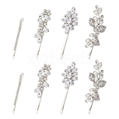 14Pcs 4 Style Alloy Rhinestone Hair Bobby Pins MRMJ-CA0001-36-1