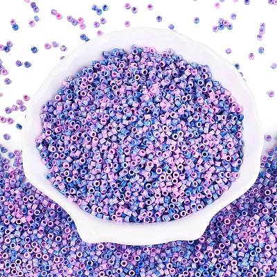 Opaque Picasso Cylinder Glass Beads SEED-Q039-06A-06-1