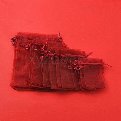 30Pcs 4 Styles Rectangle Organza Bags Jewellery Storage Pouches Wedding Favour Party Mesh Drawstring Gift OP-FS0001-01A-1
