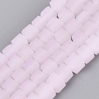 Frosted Imitation Jade Glass Beads Strands GLAA-N072-01A-C02-1