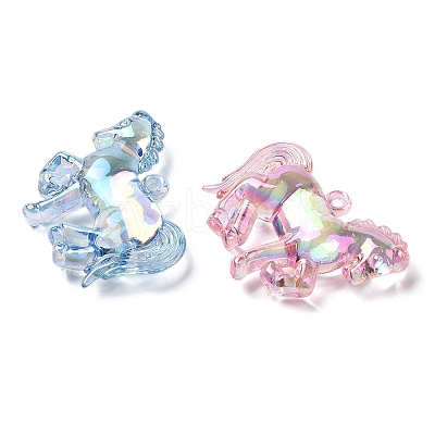 Electroplate Transparent UV Plating Acrylic Pendants OACR-I014-08-1