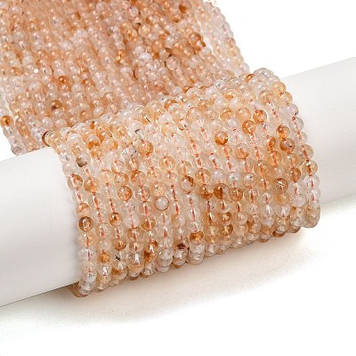 Heated Natural Citrine Bead Strands G-P466-01E-01-1