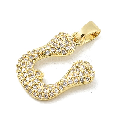 Brass Micro Pave Cubic Zirconia Pendants ZIRC-C012-01G-21-1