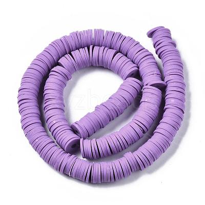 Flat Round Handmade Polymer Clay Beads CLAY-R067-10mm-01-1