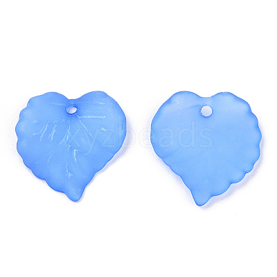 Transparent Frosted Acrylic Leaf Charms FACR-ZX003-01E-1