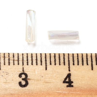 10G Ceylon Glass Twist Bugle Beads SEED-L012-01A-1