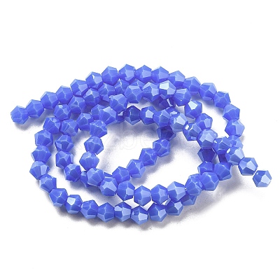 Opaque Solid Color Electroplate Glass Beads Strands GLAA-F029-P4mm-C11-1