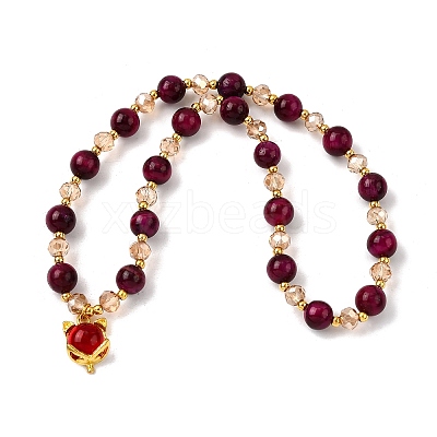 Dyed Natural Tiger Eye Beads Stretch Bracelets FS-WGE9EC2-04-1