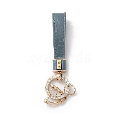 Microfiber & Zinc Alloy & Crystal Rhinestone Keychain KEYC-G062-01A-1