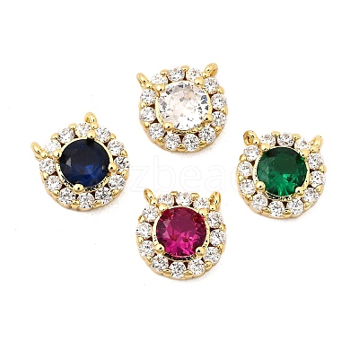 Brass Micro Pave Cubic Zirconia Charms KK-I360-024G-1