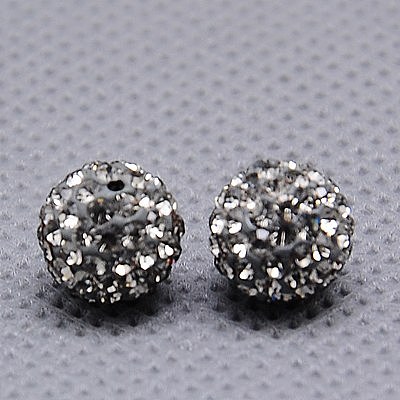 Round Polymer Clay Czech Glass Rhinestone Beads RB-D289-8mm-215-1