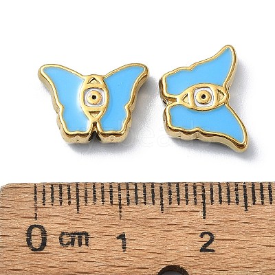 Ion Plating(IP) 304 Stainless Steel Enamel Beads STAS-Q318-09B-1