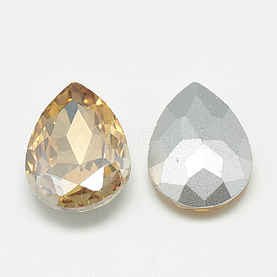 Pointed Back Glass Rhinestone Cabochons RGLA-T081-7x10mm-06-1