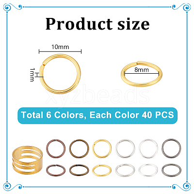 1 Box 6 Color Iron Open Jump Rings IFIN-PH0001-10mm-08-1